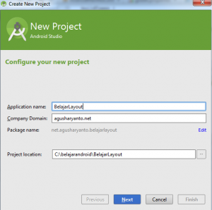 Belajar Android Layout - New Project